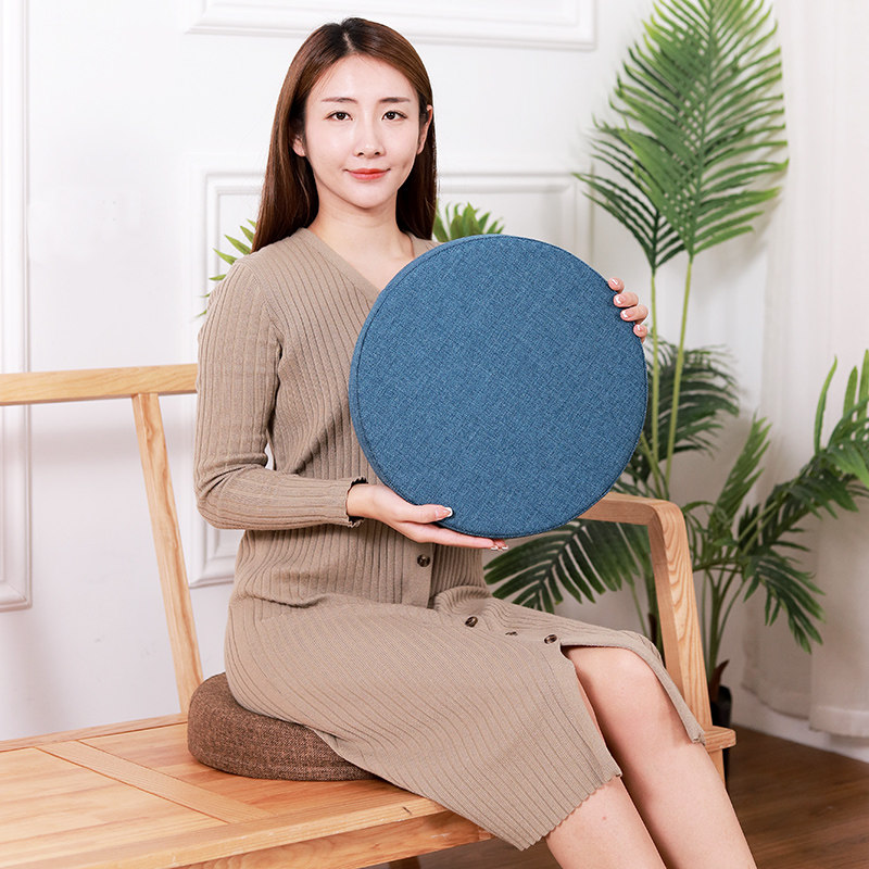 亚麻圆形海绵圆垫子藤椅垫子圆坐垫 法宝丽家居椅垫