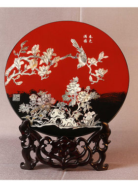 扬州漆器厂专柜贝壳结婚创意摆件