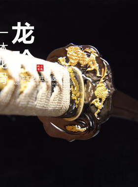 短款T10钢火焰纹烧刃小乌丸日本武士刃龙泉刀剑乔迁摆件未开刃