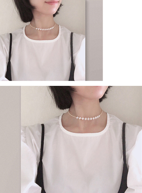 小众颈链超仙送女友天然淡水珍珠