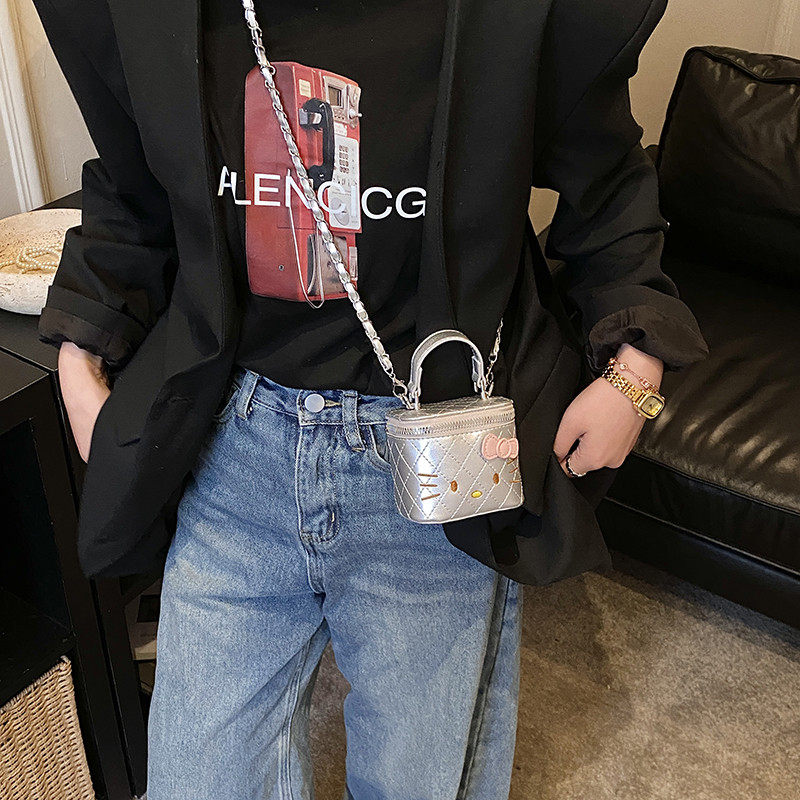 新款洋气少女心凯蒂猫mini包菱格链条斜挎包便携口红收纳盒子小包,淘宝优惠券,粉丝福利购,淘宝优惠卷