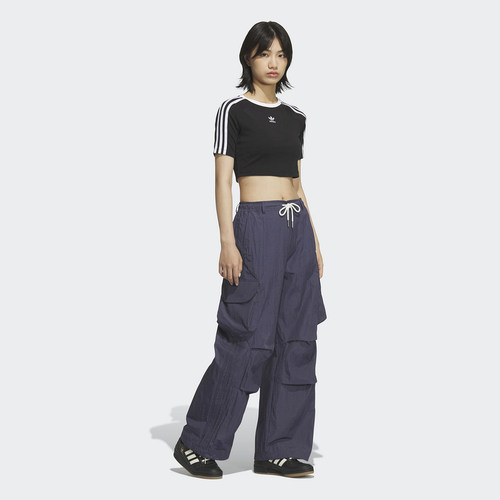 adidas阿迪达斯三叶草工装风伞兵抽绳运动裤夏女梭织长裤 KT3058 - 图1