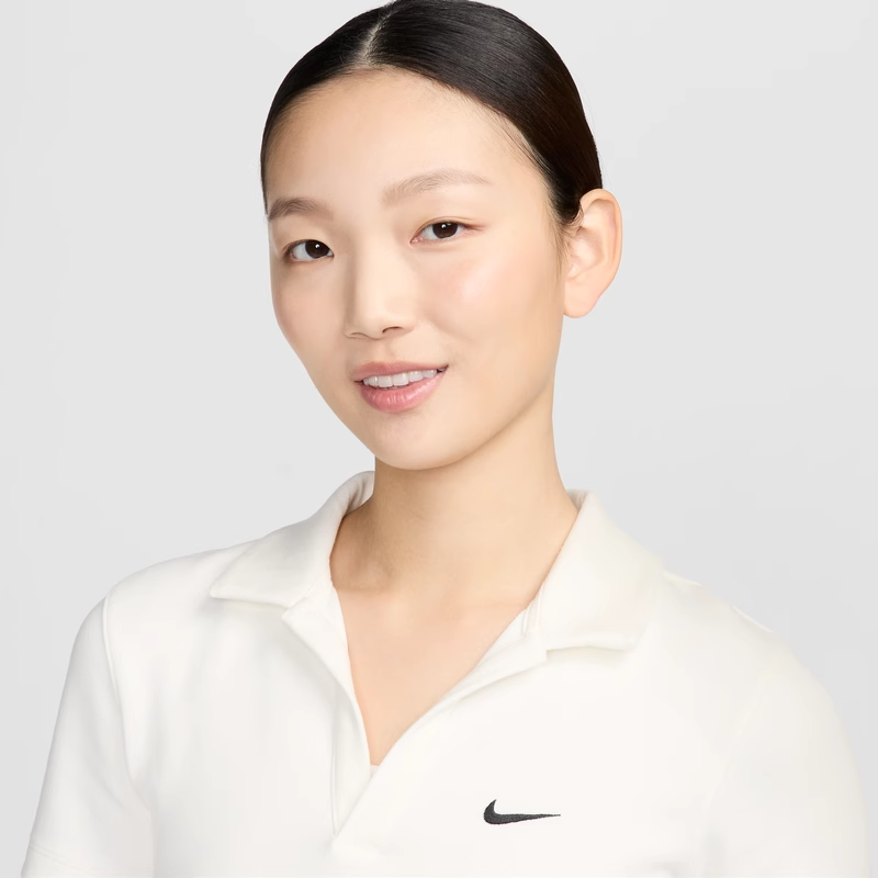 Nike耐克短袖深V针织衫运动短款修身透气T恤POLO衫女DV7885-133