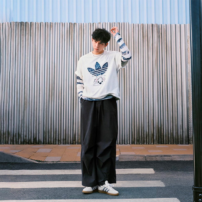 阿迪达斯三叶草王安宇同款宽松阔腿工装运动裤男子梭织长裤KD4295,淘宝优惠券,粉丝福利购,淘宝优惠卷