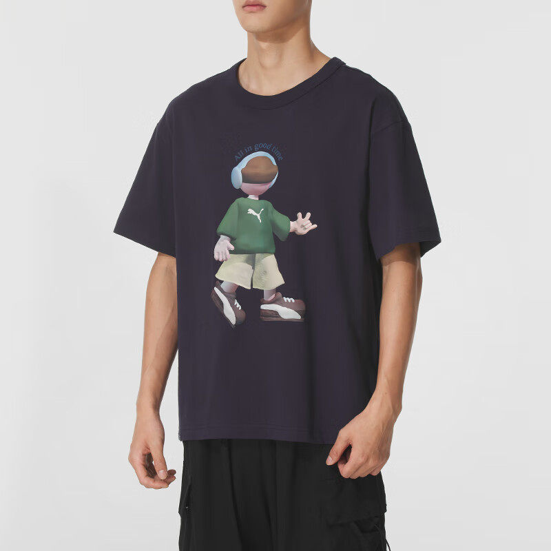 PUMA彪马男t恤夏季新款卡通印花休闲半袖上衣宽松圆领短袖634792,淘宝优惠券,粉丝福利购,淘宝优惠卷