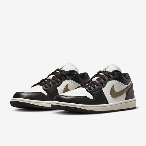 耐克女新款Air Jordan 1 AJ1 白棕低帮复古板鞋篮球鞋DC0774-200 - 图3