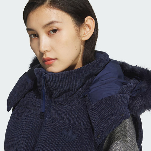 adidas阿迪达斯三叶草连帽外套面包服可拆卸肩袖女子羽绒服KS8491 - 图2