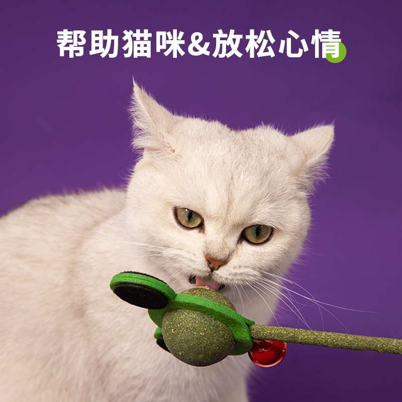 质量好的逗猫棒薄荷球玩具零食磨牙洁齿毛猫咪自嗨解闷宠物用品 - 图0