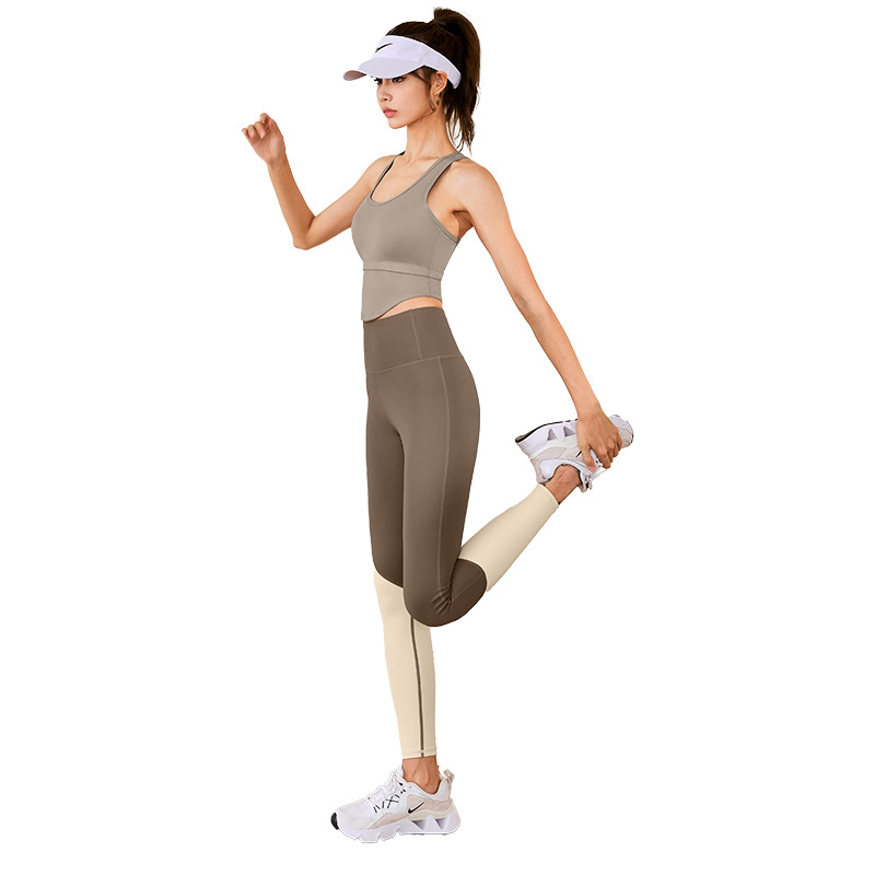 夏季防震瑜伽服运动内衣套装女高强度跑步健身防下垂聚拢背心文胸-图3