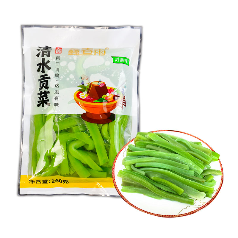 现成贡菜260g*40袋整箱商用火锅鲜贡菜清水贡菜无叶苔菜非干货 - 图3