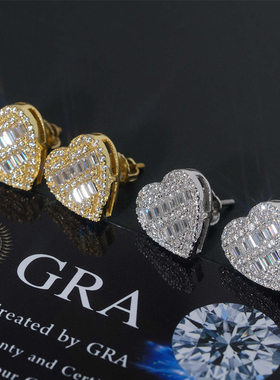 Fashionable Elegant 925 Silver Moissanite Couple Earrings