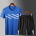 Quần áo thể thao nam mùa hè quần short nam hai mảnh áo thun nam tay ngắn quần thể thao giản dị quần âu - Bộ đồ
