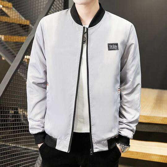 Short windbreaker spring and autumn baseball collar casual men's jacket