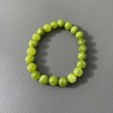 贝壳子［橄榄玉珠］小众高级冰凉手感清新橄榄绿色玉手链女生饰品