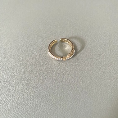 清冷风95银戒指玫瑰花朵双层开口戒小众设计感高级冷淡风食指戒