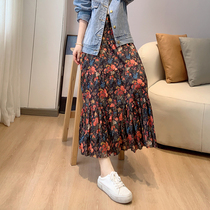 Romantic to the tip of the heart Gorgeous Flowers and Tightness Waist Hearty 100 Hitch Cake Dresses Cotton Quality Printed Half Skirt Woman