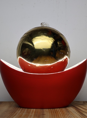 新中式风玄关会所禅意流水摆件