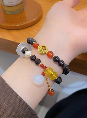 中式手串石榴石复古手链