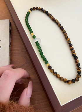 小财迷系列~中式小众设计天然黄虎眼石手串貔貅福禄葫芦元宝手链