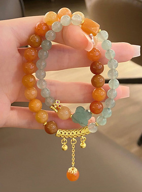 复古手链小众绿东陵文艺女