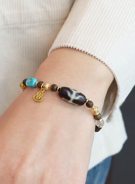 南红玛瑙手串菩提天珠沉香木隔珠民族风文玩佛珠手链女饰品