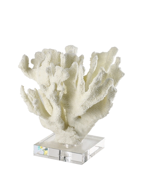 现代简约电视柜树脂白色珊瑚摆件