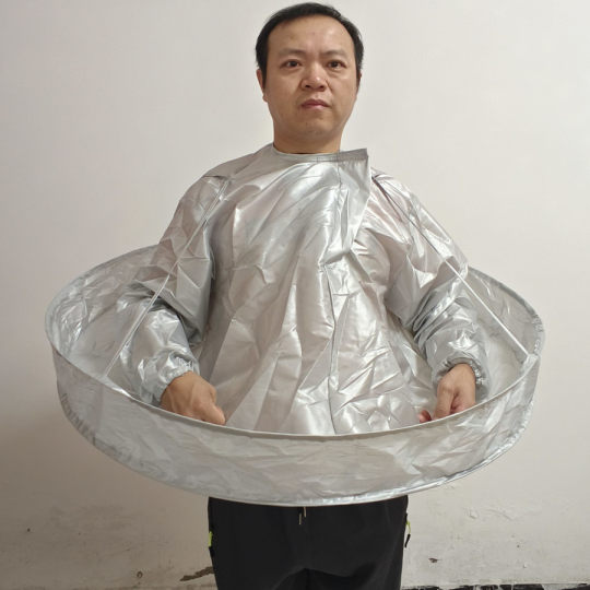 Double-layer three-dimensional long-sleeved hairdresser's scarf