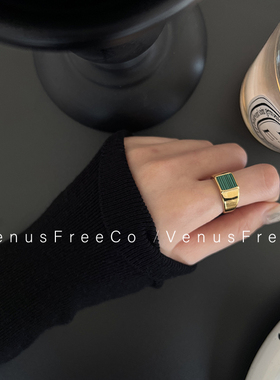 18k镀金欧美绿松石宝石戒指