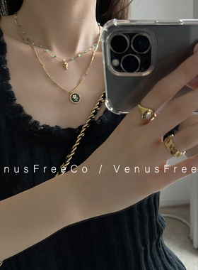 18k镀金不褪色小花锁骨链项链