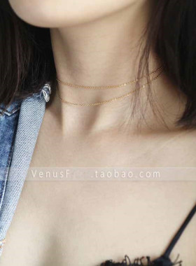 CHOKER欧美手工定制美产双层裸链