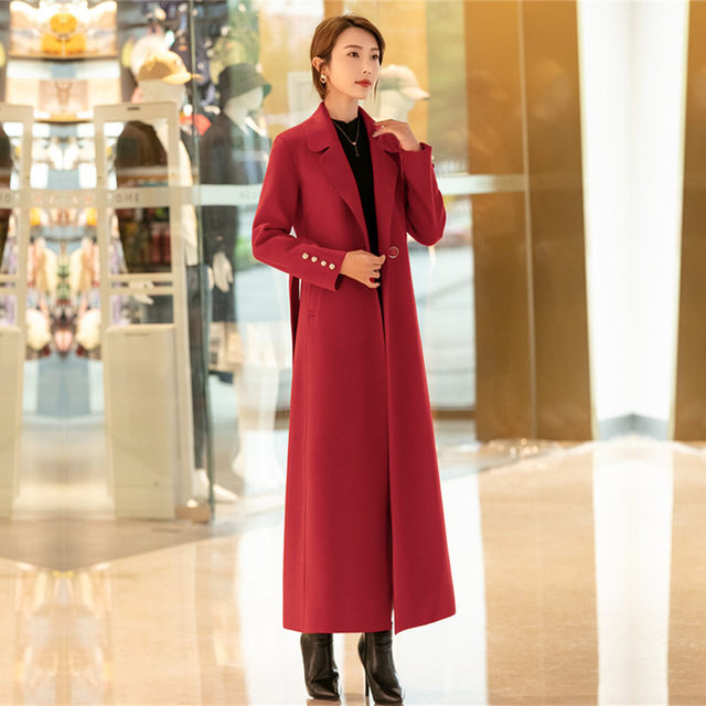 双面羊绒大衣女长款2025年新款高端秋冬羊毛修身呢子外套过膝超长