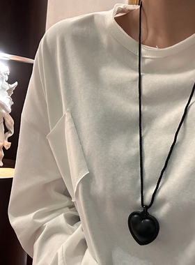 长短可调~fever同款黑色爱心项链
