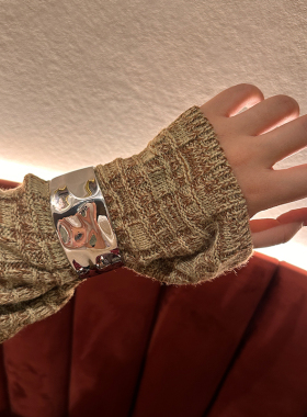 网红个性金属宽版手镯