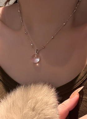 冰透小灯泡项链轻奢透明水晶球