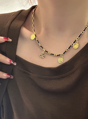 ins小众复古多元素吊坠项链