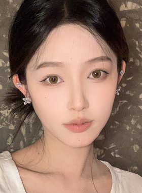 优雅镶钻蝴蝶耳环磁吸石耳夹套装