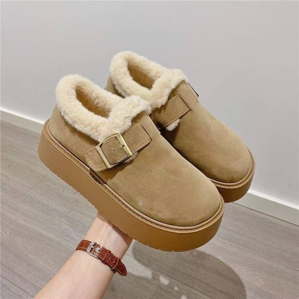 厚底加绒豆豆勃肯鞋女2025新款秋冬季乐福鞋博肯棉鞋子保暖雪地靴,淘宝优惠券,粉丝福利购,淘宝优惠卷