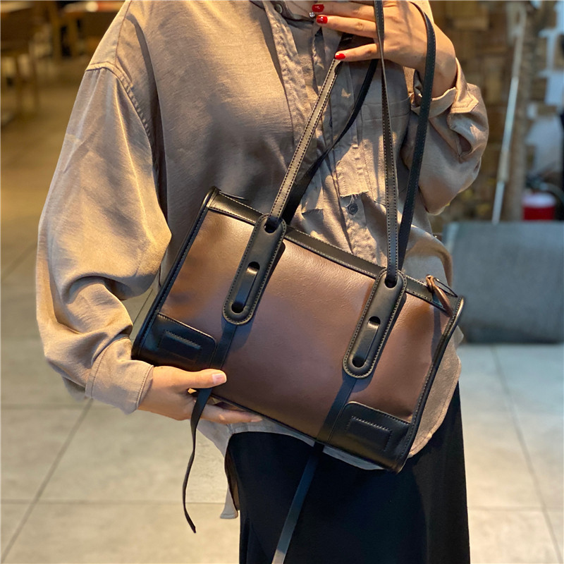 2020韩版撞色新款大容量单肩包 麦淇朵箱包女士包袋