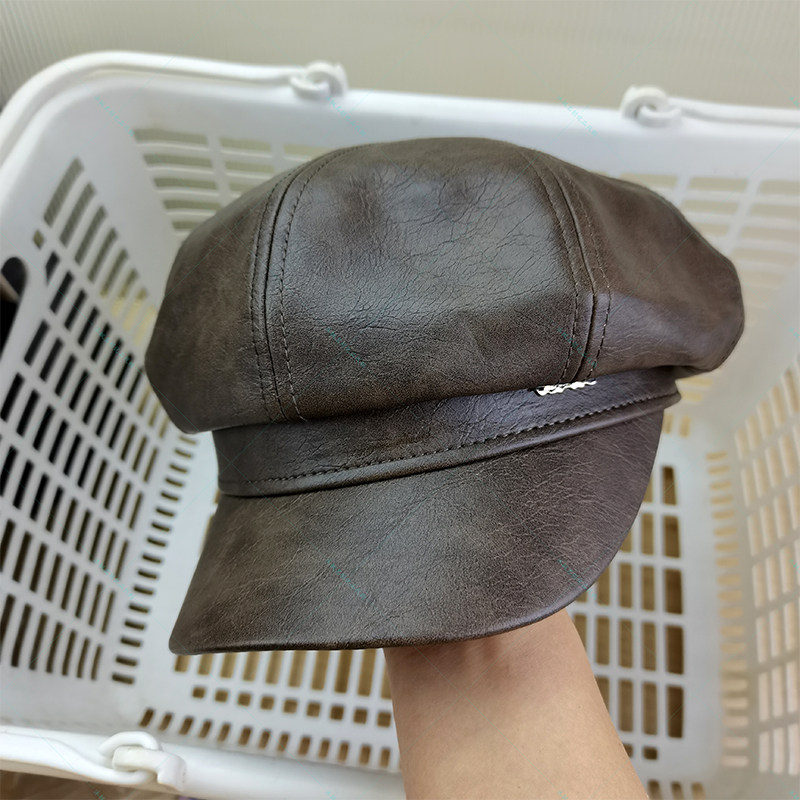 MINISO名创优品复古系韩系金属扣素色仿皮质素色仿麂皮甜美八角帽,淘宝优惠券,粉丝福利购,淘宝优惠卷