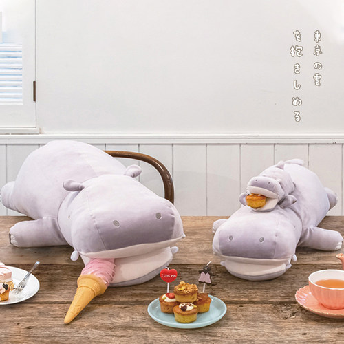 LIVHEART大嘴巴河马抱枕公仔可爱毛绒玩具娃娃安抚玩偶礼物女 - 图3