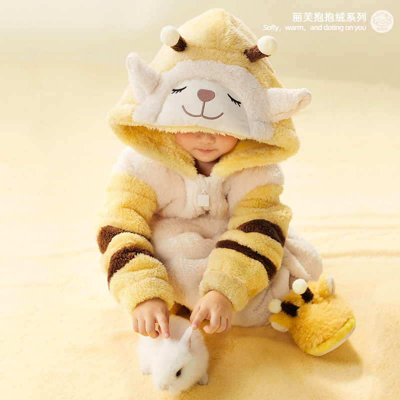 livheart丽芙之心蜜蜂羊冬加厚睡袍 livheart睡衣/家居服套装