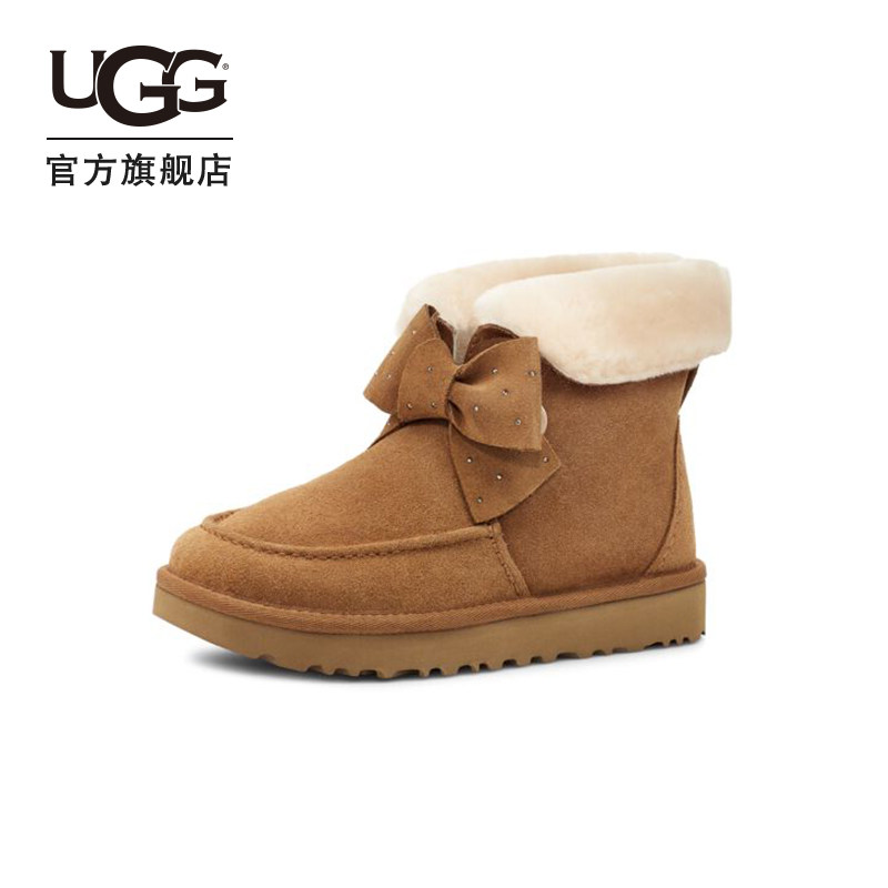 ugg2021秋冬新款平底蝴蝶结短靴 UGG时尚雪地靴