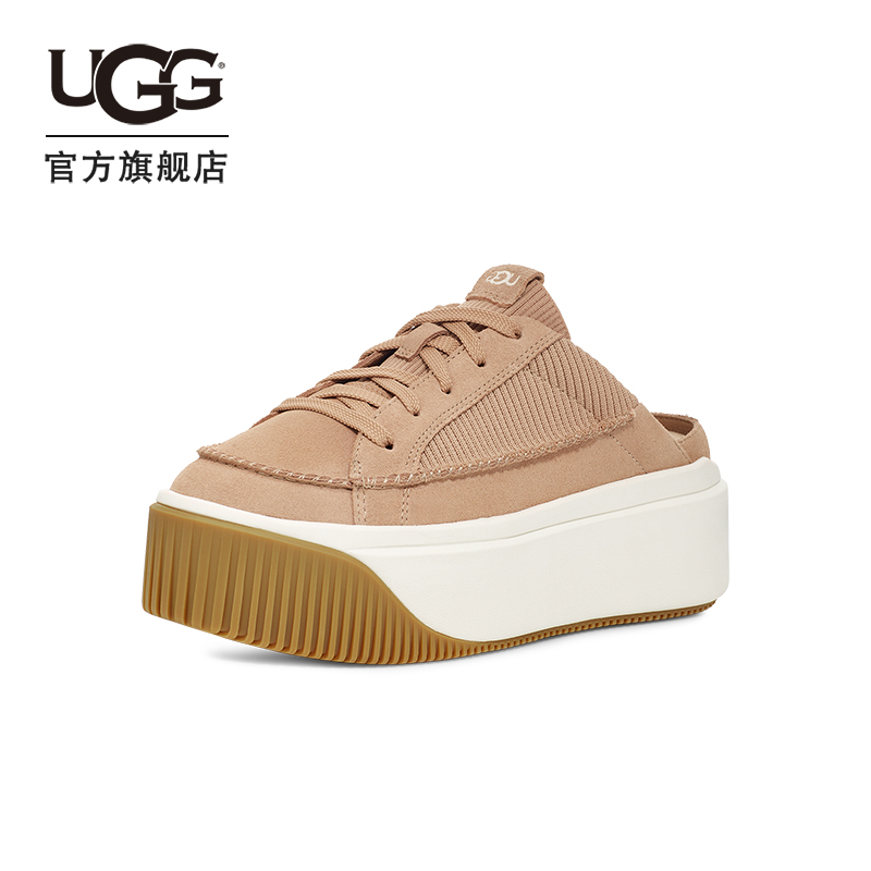 【UGG】一脚蹬包头系带厚底鞋