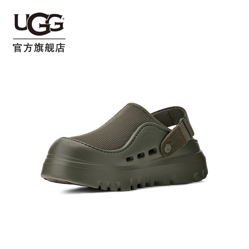 UGG夏季新款男女同款时尚舒适轻便纯色厚底魔术贴休闲凉鞋1166912 - 图0