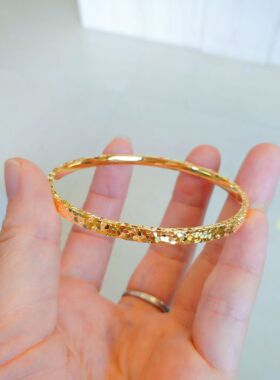 越南沙金碎碎冰手镯黄金色爆闪4m