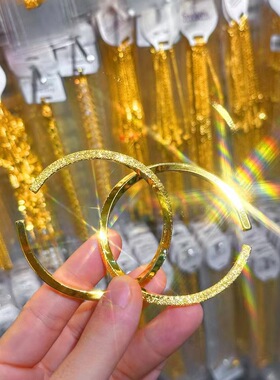 四方扭纹沙手镯越南沙金亮面开口