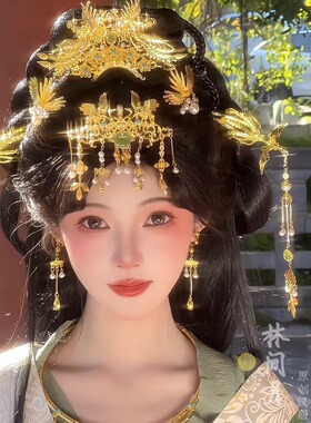 林间月原创【汀兰】明制凤冠霞帔发冠套装流苏发饰汉服配饰