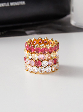 钛钢锆石戒指轻奢感指环不掉色首饰不锈钢饰品跨境rings