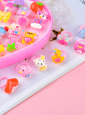 儿童戒指宝宝女公主可爱卡通塑料