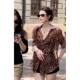 ເສື້ອຢືດ chiffon ປ້ອງກັນແສງແດດສູງ Leopard ບາງໆສໍາລັບແມ່ຍິງ